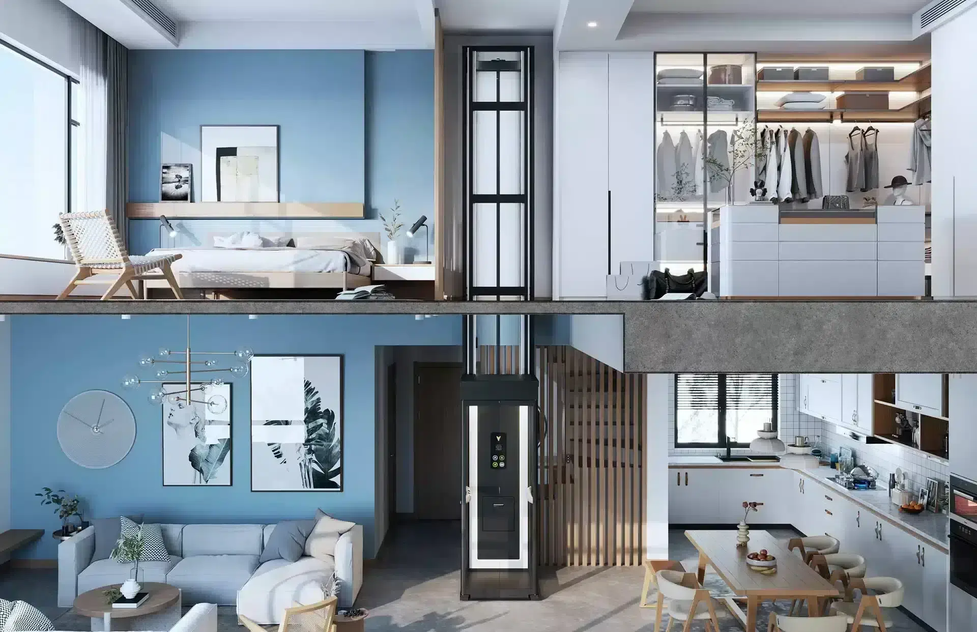 Ascenda Lift ลิฟท์บ้าน 2 ชั้น ระบบสกรู ไร้ปล่อง ลิฟท์ขนาดเล็ก jpg