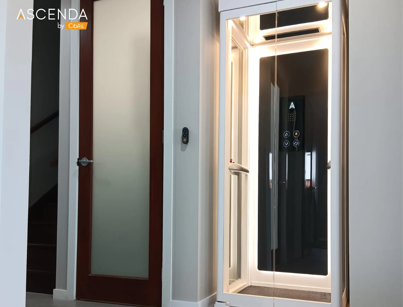 Ascenda Home Lift | Private Home Elevator – Size S (White)| ภาพตัวอย่างลิฟท์บ้าน
