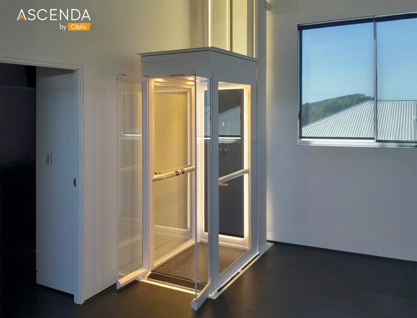 Ascenda M Home Lift Indoor Private Home Elevator from Australia Against the Wall| ภาพตัวอย่างลิฟท์บ้าน